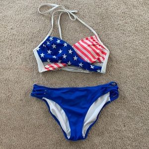PINK American Flag Bikini set